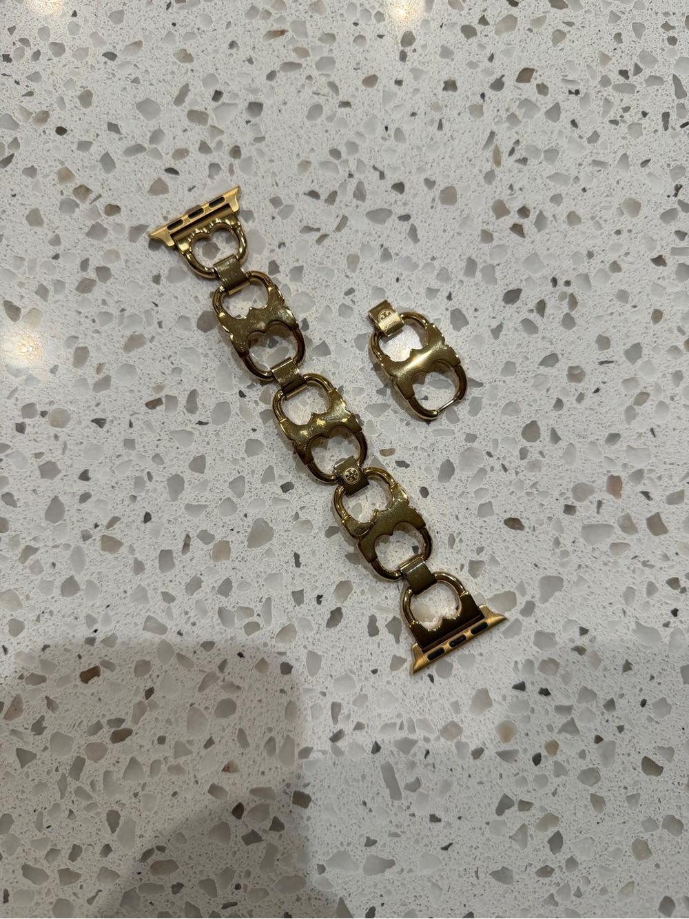 Tory Burch Gold Tone Link Apple Watch Band Adapter Set - Women Accessories